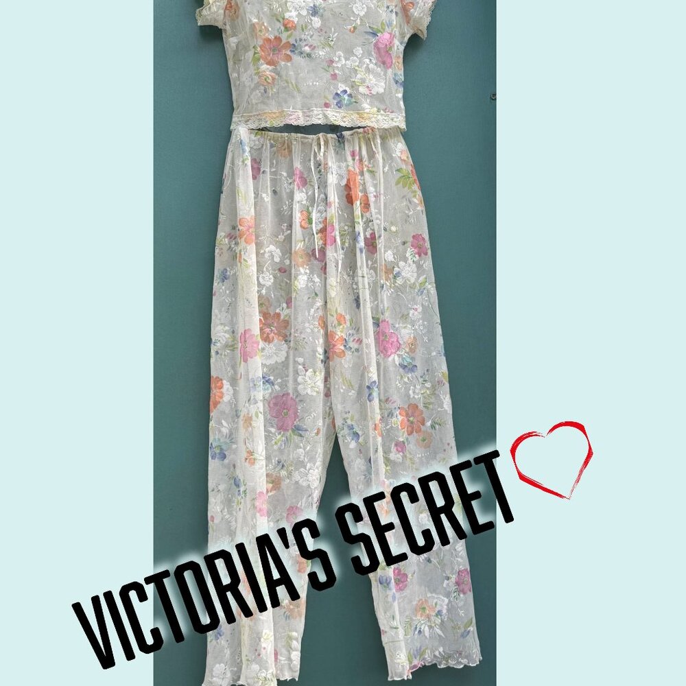 Victoria’s Secret Sheer Floral Pajama Set – Medium